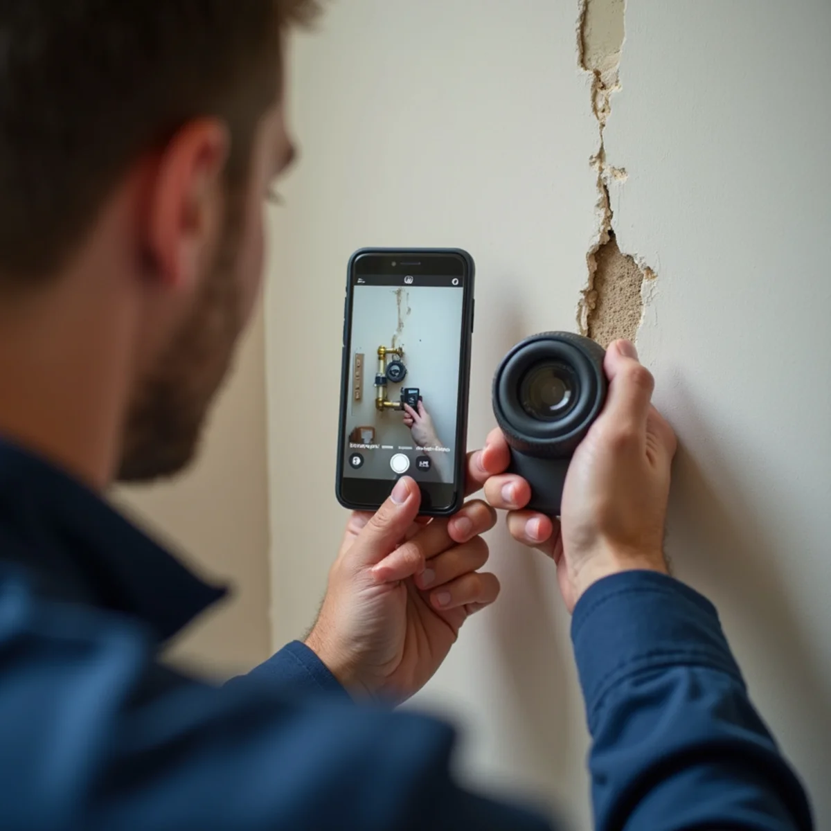 Documenting burst pipe water damage on drywall for Virginia insurance claim