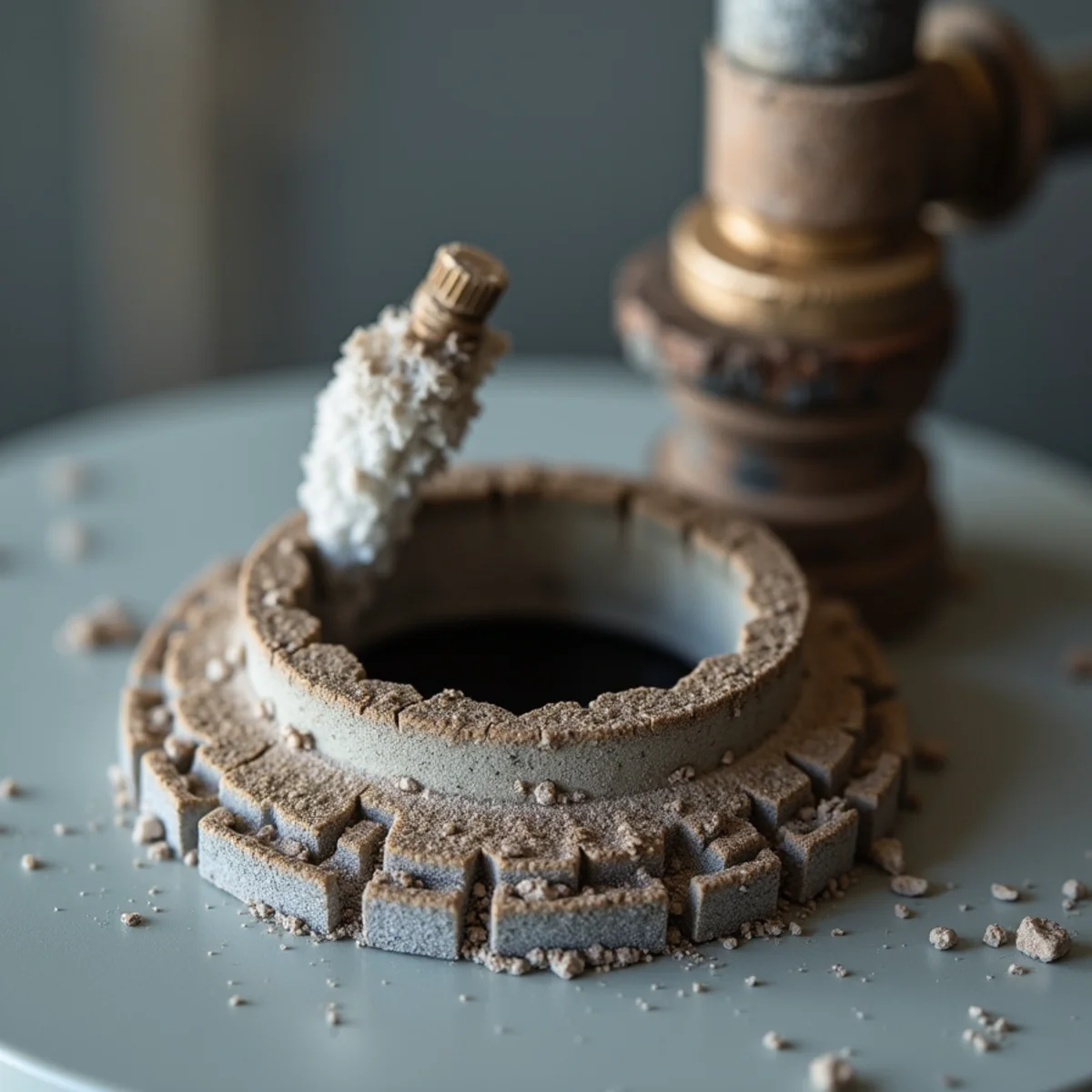Corroded electric water heater heating element coated in mineral scale