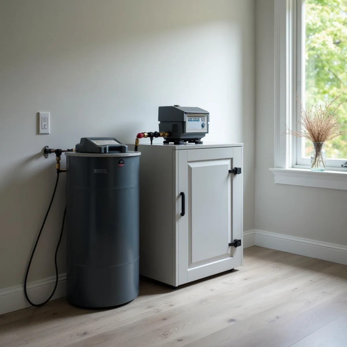 Whole-house water conditioning filtration system installed in Fairfax basement