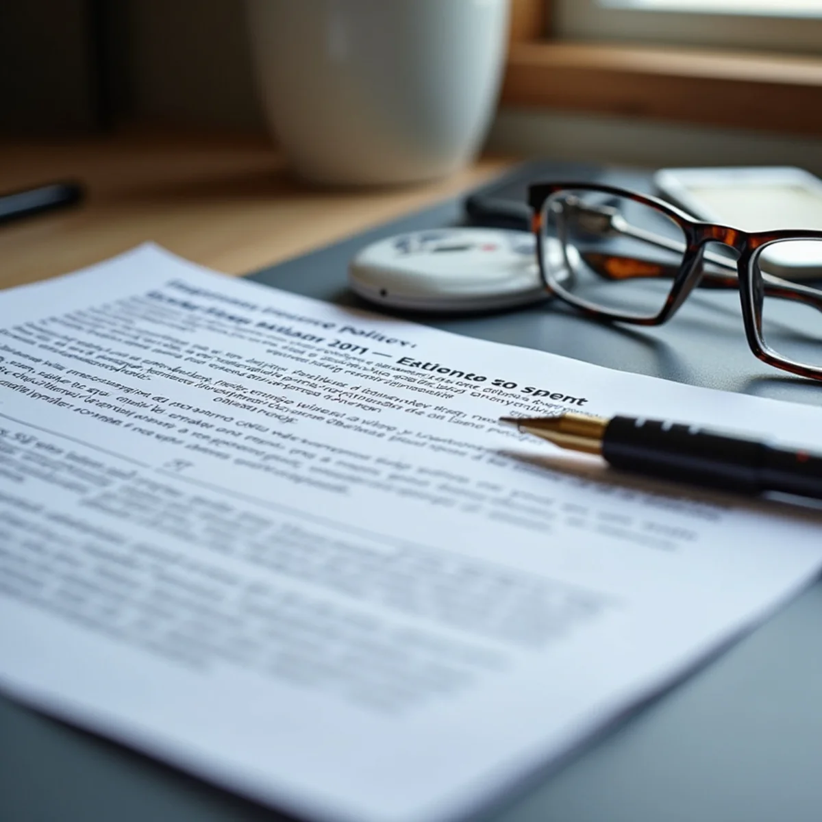 Water backup rider insurance policy paperwork and plumbing diagnostic log