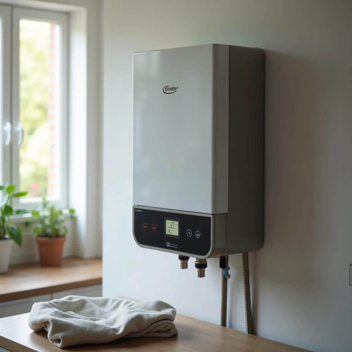 Compact wall-mounted high-efficiency condensing tankless water heater